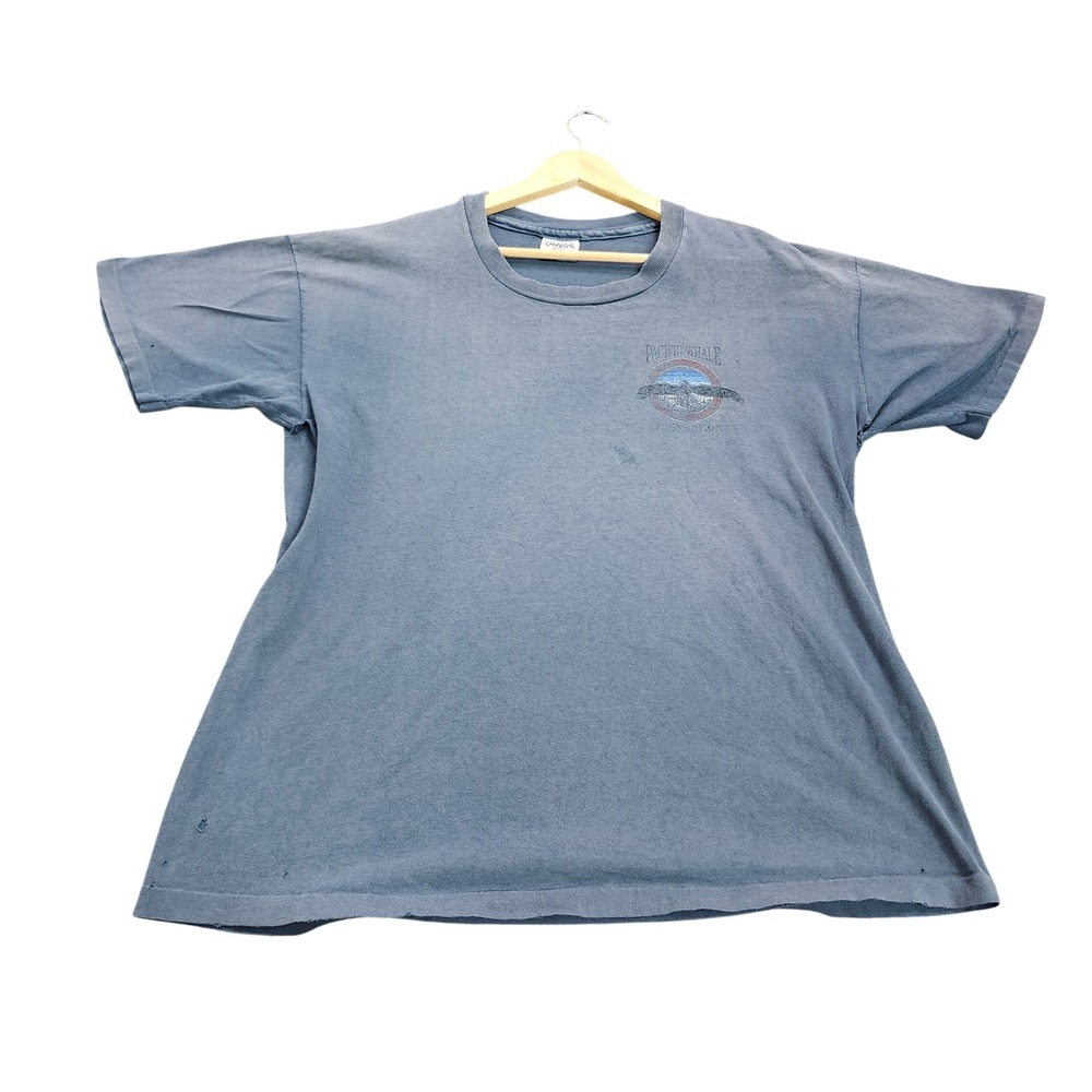 Sanegal T-Shirt Mens L Pacific Whale Foundation Blue Maui Graphic Sanegal EUC